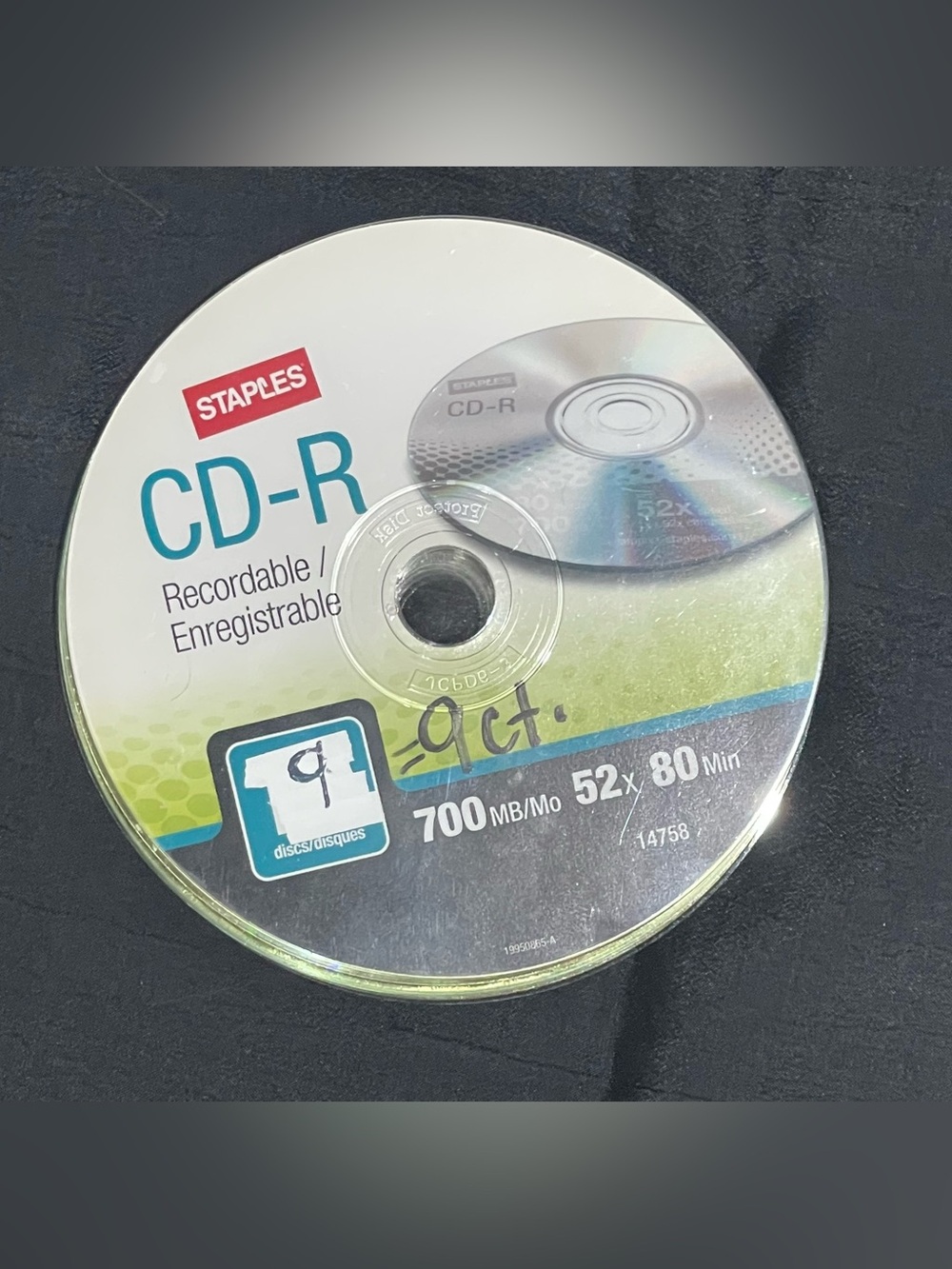 Staples White and Green CD-R Recordable Disc - 700MB 52x